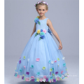 high class gowns baby dancing party fantastic long dresses with flowers appliqued school dancing ball fluffy fairy gowns